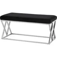 Allston Seating Bench with Wireframe Frame - Black, Velvet