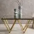Allston Square Coffee Table with Prismatic Frame - Gold, Glass