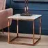 Allston Square End Table - White Marble, Rose Gold
