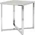 Allston Square End Table with Chrome Frame - White, Faux Marble