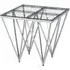 Allston Square End Table with Prismatic Frame - Silver, Glass