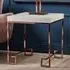 Allston Square End Table with Rose Gold Frame - White, High Gloss