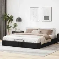 Allston Super King Size Ottoman Bed with Storage - Black