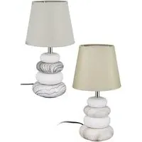 Allston Table Lamps Pair - Beige, Ceramic