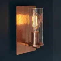 Allston Textured Glass Wall Light - Copper