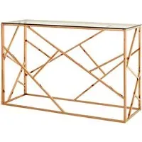 Alluras Console Table - Rose Gold, Glass