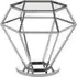 Alluras Glass End Table with Diamond Frame - Silver