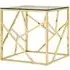 Alluras Glass End Table with Spike Frame - Champagne Gold