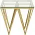 Alluras Glass End Table with Spike Frame - Gold