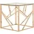 Alluras Glass End Table with Spike Frame - Rose Gold