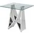 Alluras Glass End Table with Wing Frame - Silver