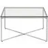 Alluras Large Glass End Table with Intersecting Frame - Silver