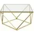 Alluras Large Glass End Table with Twist Frame - Gold