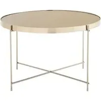Alluras Large Round Side Table - Grey, Glass