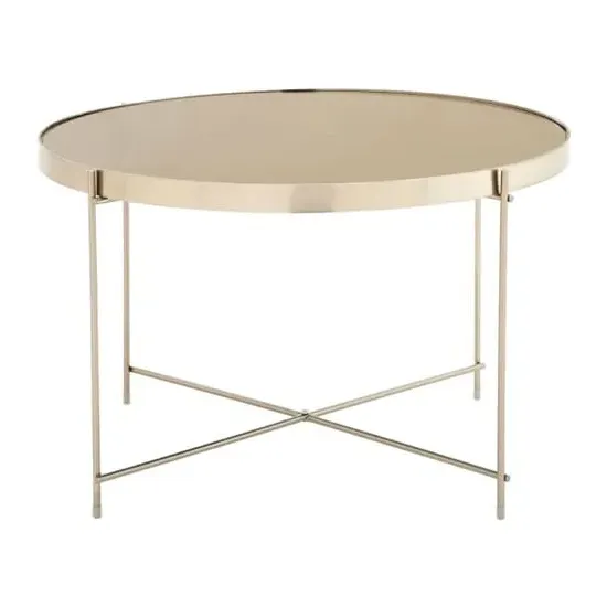 Alluras Large Round Side Table - Grey, Glass