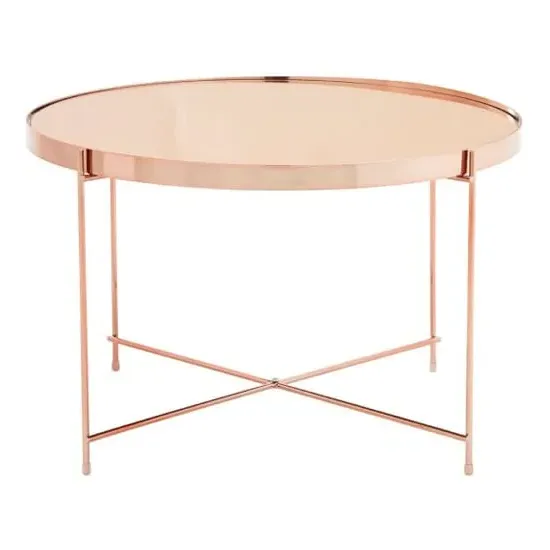 Alluras Large Round Side Table - Pink, Glass