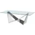 Alluras Rectangular Coffee Table - Silver, Glass