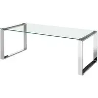 Alluras Rectangular Coffee Table - Silver, Glass
