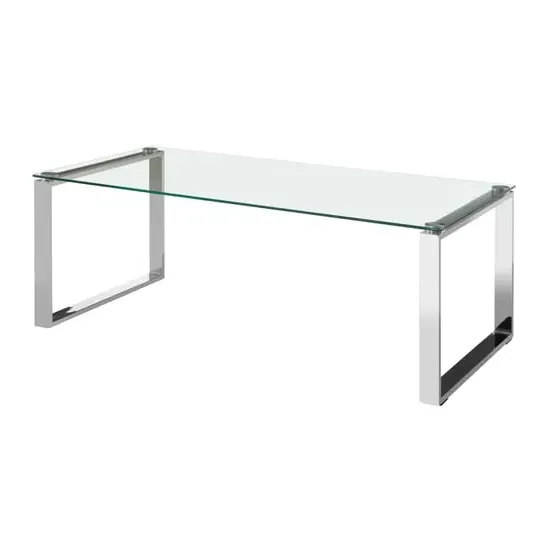 Alluras Rectangular Coffee Table - Silver, Glass
