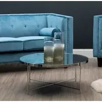 Alluras Round Coffee Table - Silver, Glass