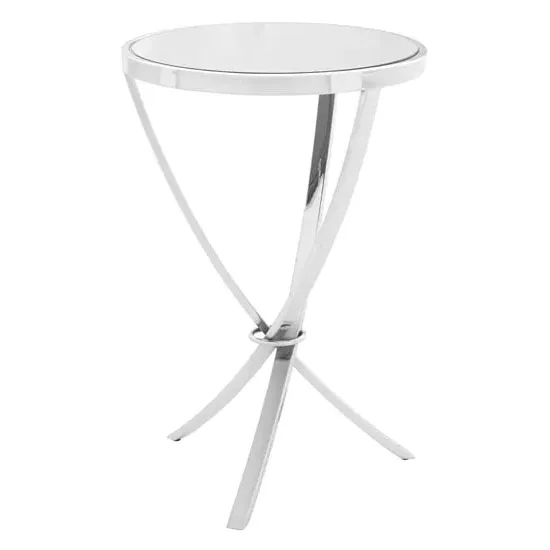 Alluras Round Side Table - Chrome, Mirrored Glass image