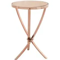 Alluras Round Side Table - Gold, Glass