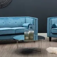 Alluras Round Side Table - Silver, Glass