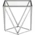 Alluras Small Glass End Table with Twist Frame - Silver