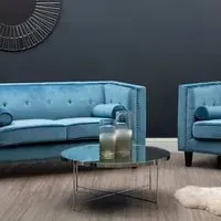 Alluras Small Round Side Table - Grey, Glass