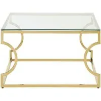 Alluras Small Square Coffee Table - Gold, Glass