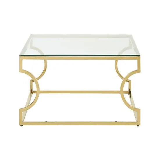 Alluras Small Square Coffee Table - Gold, Glass image