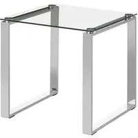 Alluras Square Glass End Table - Silver