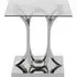 Alluras Square Glass End Table with Curved Frame - Silver
