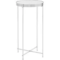 Alluras Tall Round Side Table - Silver, Glass