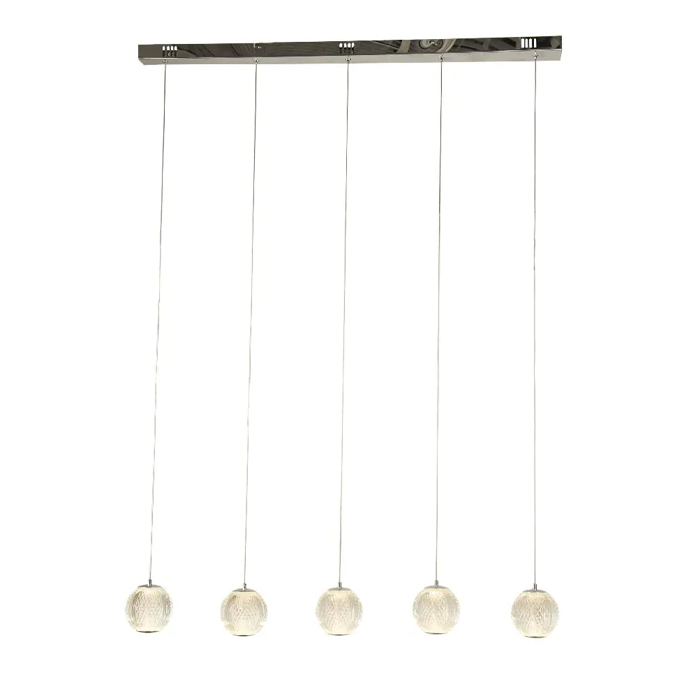 Allure 5 Light Bar Ceiling Pendant Light - Chrome, Acrylic image