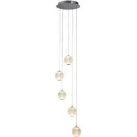 Allure Multi Drop Pendant Light - Chrome, Clear Acrylic
