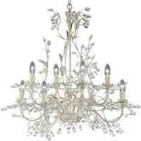 Almandite 8 Light Ceiling Light - Cream, Crystal