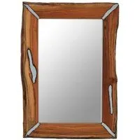 Almory Rectangular Wall Mirror - Natural, Acacia Wood