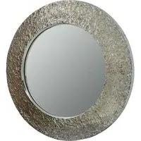 Almory Round Wall Mirror - Nickel
