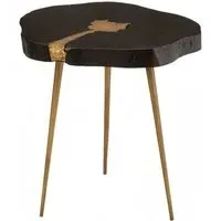 Almory Side Table - Black, Acacia Wood