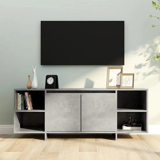 Aloha TV Stand with 2 Doors - Concrete Effect image