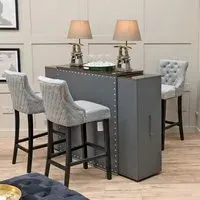 Alpena Extendable Breakfast Bar Unit with Storage - Grey