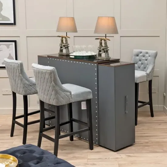 Alpena Extendable Breakfast Bar Unit with Storage - Grey