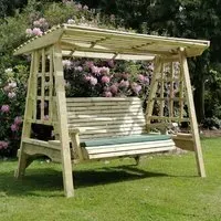 Alperton Large Garden Swing Seat with Canopy - Natural