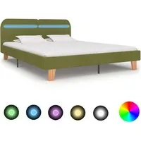 Alpharetta King Size Bed Frame with LED - Green, Fabric alternate view