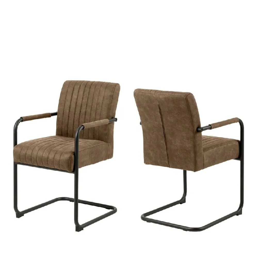 Alpine Dining Chairs - Light Brown, Fabric