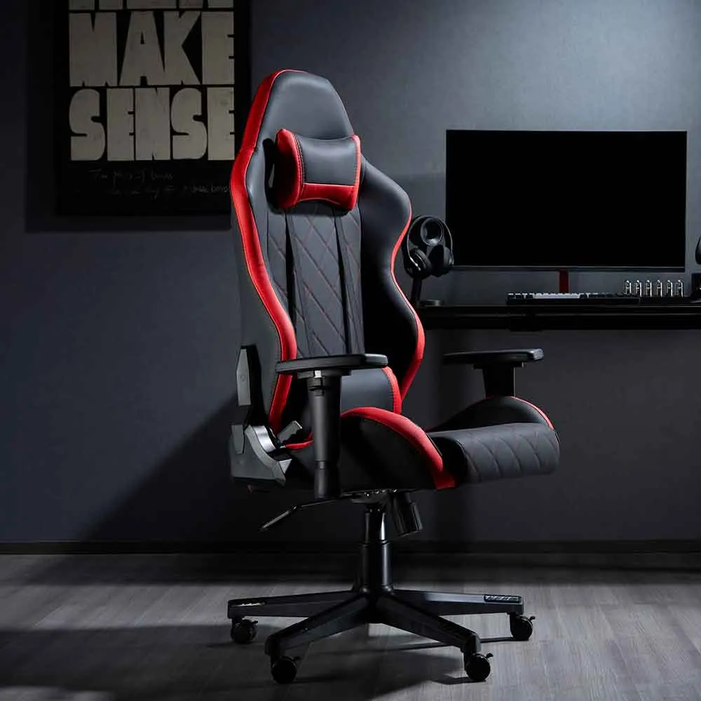 Alpine High-Back Gaming Chair Reclining - Red & Black, Faux Leather product