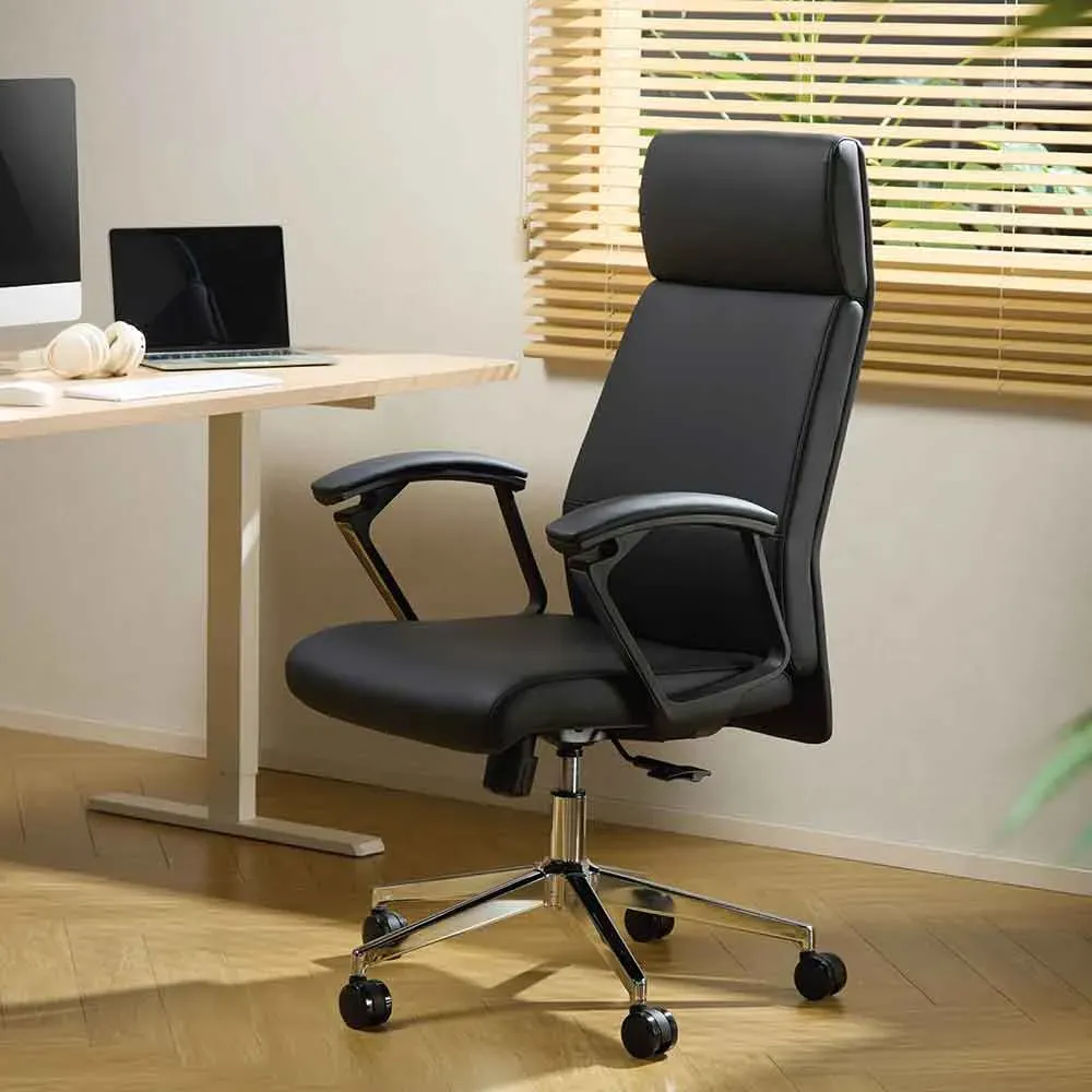 Alpine High-Back Reclining Office Chair - Black, Faux Leather product