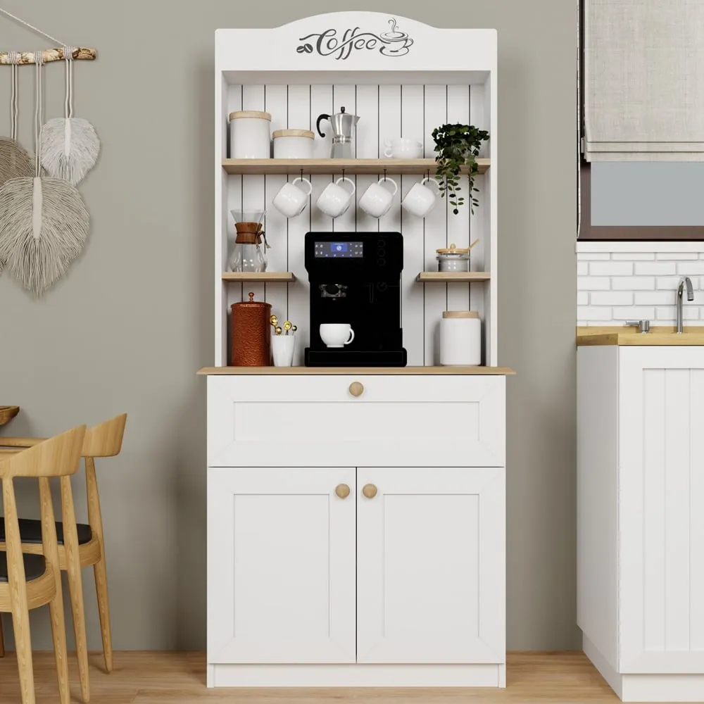 Alreno Coffee Station Cabinet with 2 Doors - White product