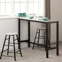 Alsip Breakfast Bar Table with 2 Stools - Concrete Effect